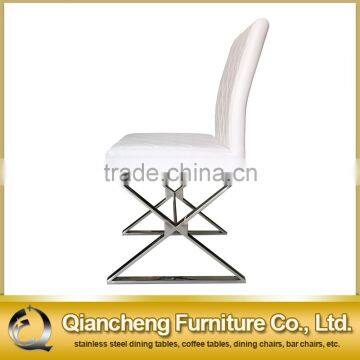 Stitching PU Cover Dining Chair With Modern Special Shape Legs photo-3