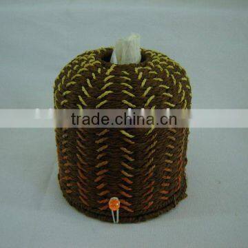 Round paper rope woven napkin basket