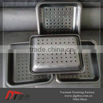 ABS of Dark Grey Rectangle Perforate Plastic Tray by Vacuum Forming photo-2