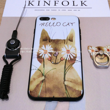 Cartoon Cell Phone Case Silicone Mobile Phone Cases for IPhone7/7Plus/6/6s/6plus/6splus With Finger Ring Stent Holder photo-2
