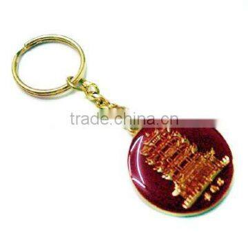 Metal keychain with plating and epoxy coating