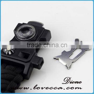 Black Multifunctional Compass Thermometer Clasp Paracord Bracelet photo-5