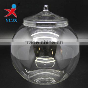 Big Size Clear Glass Globe Jar with Glass Lid