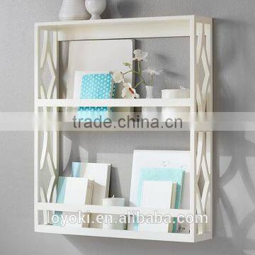 wall decoration wall mounted 2 tier bookshelf rack wall mount display