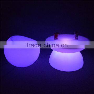 Outdoor Furniture IP68 PE Materia Garden RGB LED Lights Illuminated Small Round Bar Table and Chair for Party and Event photo-6