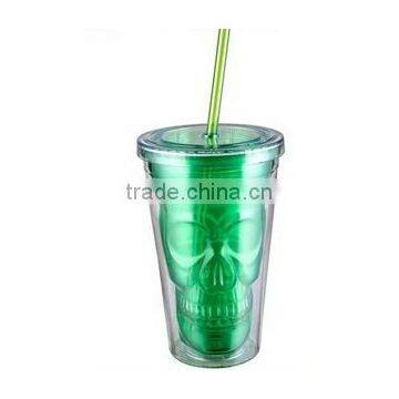 Double Wall 16oz Skull Plastic Tumbler photo-2