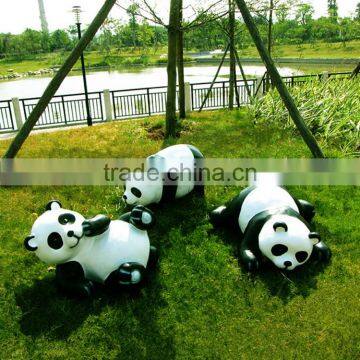 Large Outdoor Decorations Fiberglass Garden Panda Statue for Sale photo-4