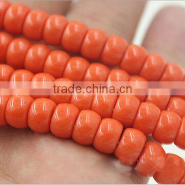 16 inches 8x5mm orange abacus coral beads