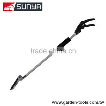 Telescopic long reach hand tree pruner