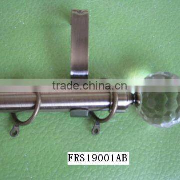 antique brass metal curtain rod with crystal finals with best quality