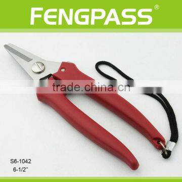 S6-1042 6-1/2'' Soft PP Handle with Stainless Steel blade cutting snips garden scissors