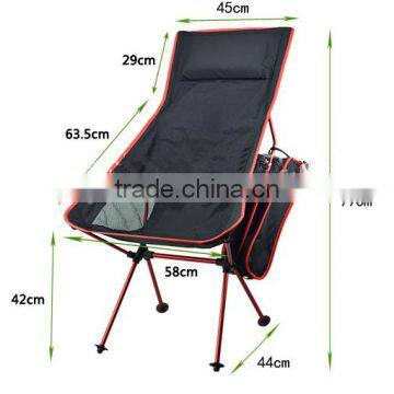 2016 New Outdoor Aluminum Alloy Extended Edition Moon Chair Folding Portable Fishing Chair Director Chair With Pillows photo-2