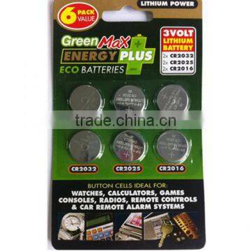Green max button cell batteries