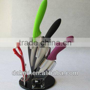 3"+6"+Peeler+ Knife Holder Sharp Kitchen Ceramic Cutlery Knives Set