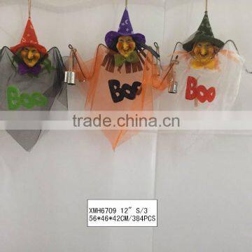 Straw and Fabric Scarecrow Witch for Halloween Decoration photo-3