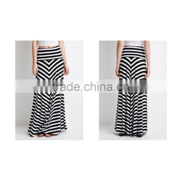 2015 New Spring Autumn and Winter skirts womens high waist skirt ladies maxi striped print skirts for women