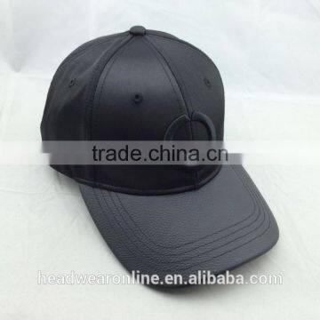 Custom Fashion Leather Baseball Cap With 3d Embroidery photo-6