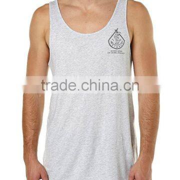 100% Cotton Silk Screen Printed Long Tank Top