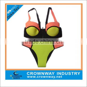 Wholesale Fashion Ladies Neoprene Bikini With Neon Soft Fabric