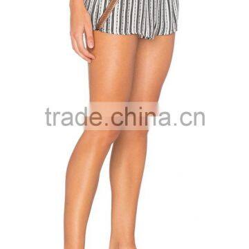 Summer High Quality Railroad Stripe Women's Sleep Sexy Shorts Low Price photo-4