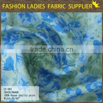 Hot Sales New Fashion 100% Rayon Challis Fabric Wholesale Rayon Challies Print Fabric , 30*30/68*68 photo-2