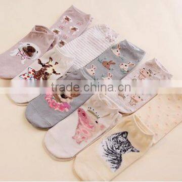 cartoon pattern printed cotton cute tube socks