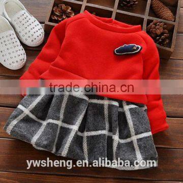 Hot Selling cheap price china factory direct sale kids baby girl winter party children lattice dresses