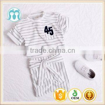 Wholesale Girls Striped Clothing sets Jersey Sports Casual Clothing Sets