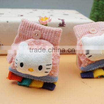 TC13011 Cute Kitty Animal Pattern Baby Gloves With Fingers, Cheap Knitted Baby Gloves Wholesale photo-2