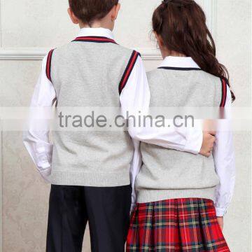 Normal Design High Quality Grey Sleeveless Vest Bulk School Uniforms photo-5