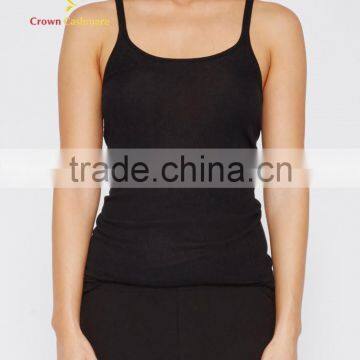 Women Cashmere Sleeveless Top Round Neck Knitted Pullover