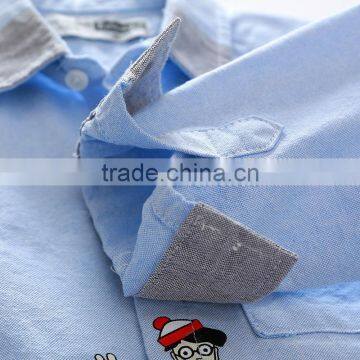 S33468W Summer Boys Shirts Cotton Long Sleeve Cool Boys Embroidery Blouse photo-4