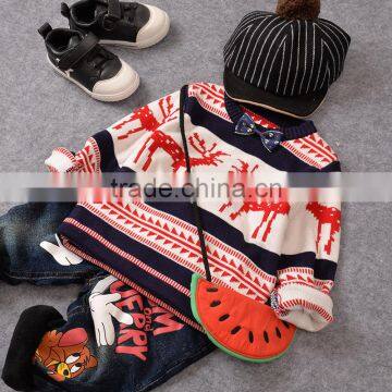 S15309A Hot Sale Knitting Patterns Winter Pullover 100% Cotton Boys Sweater Design photo-4