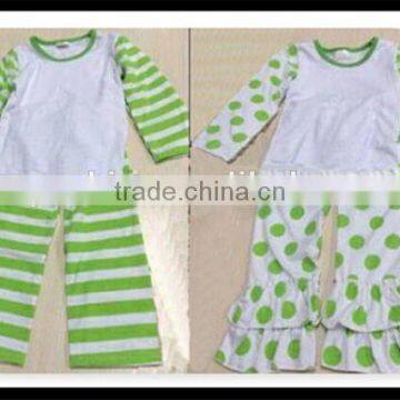 Fall Winter Ruffle Set Girl Clothing Set Persnickety Christmas Kids Unisex Stripes and Dots Sister and Brother Pajamas Sets photo-6