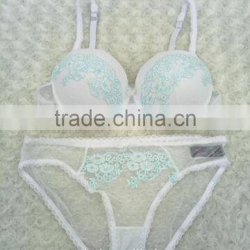 Comfortable Latest Design Embroidered Lace Bra Panty Set photo-6