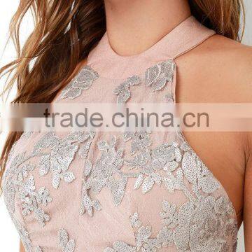 Dress the Population Valentina Silver Sequin Maxi Dress photo-5