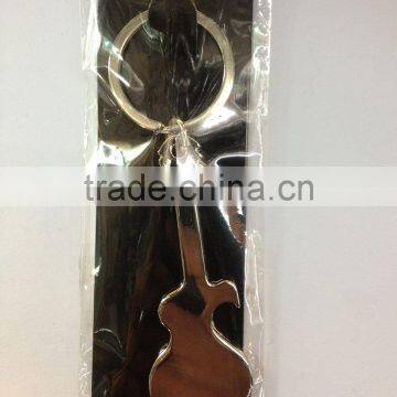 Guitar Shape Metal Bottle Opener Keychain