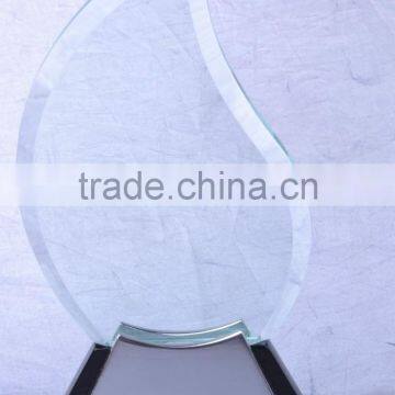Factory Wholesale Customized Engraving Crystal Glass Trophy For Wooden base trophy KC-04