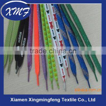 Kinds cotton and polyester flat printed Shoelaces