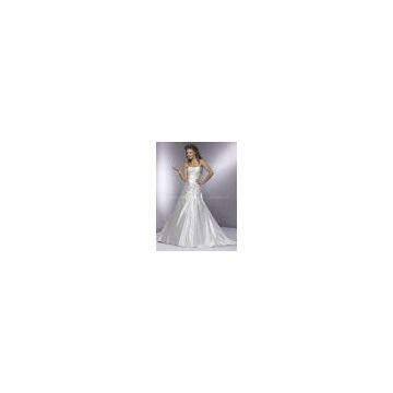 High quality satin lace material appliqued beaded mermaid bridal wedding dress custom made