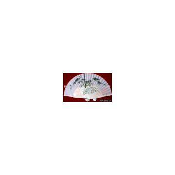 fabric wooden hand fan