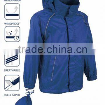 2016 Plain Polyester Rain Jacket With Bag
