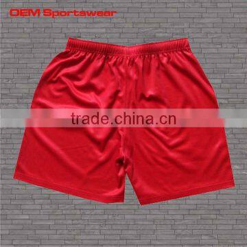 Mens polyester sublimation red blank sports shorts