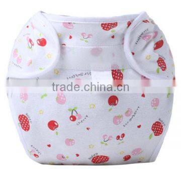 fruit pattern printed 100% cotton reusable sleepy baby cloth diaper