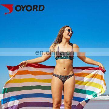 100% polyester custom printed microfiber cooling beach towel for sports