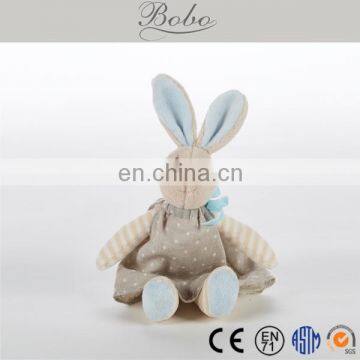 Long ear dressed cloth plush bunny rabbit toy