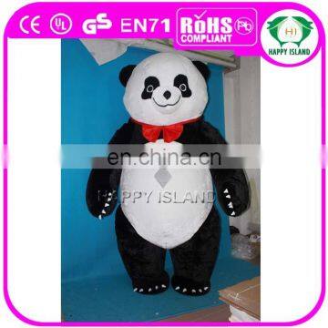 HI CE Hot selling vivid giant inflatable panda mascot costume, inflatable panda costume for adult