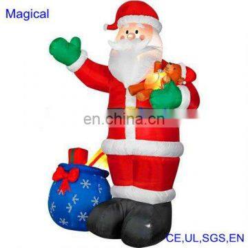 inflatable christmas santa with presents bag