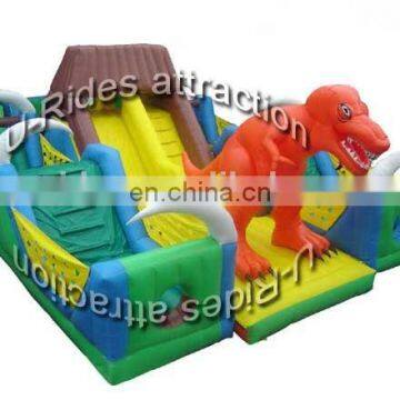 Inflatable jumping bouncer castle with slide
