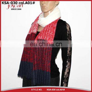 Factory direct new style warm plaid knitted winter scarf